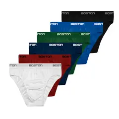 BOSTON - Pack 6 Calzoncillos Bikini Hombre 100% Algodón