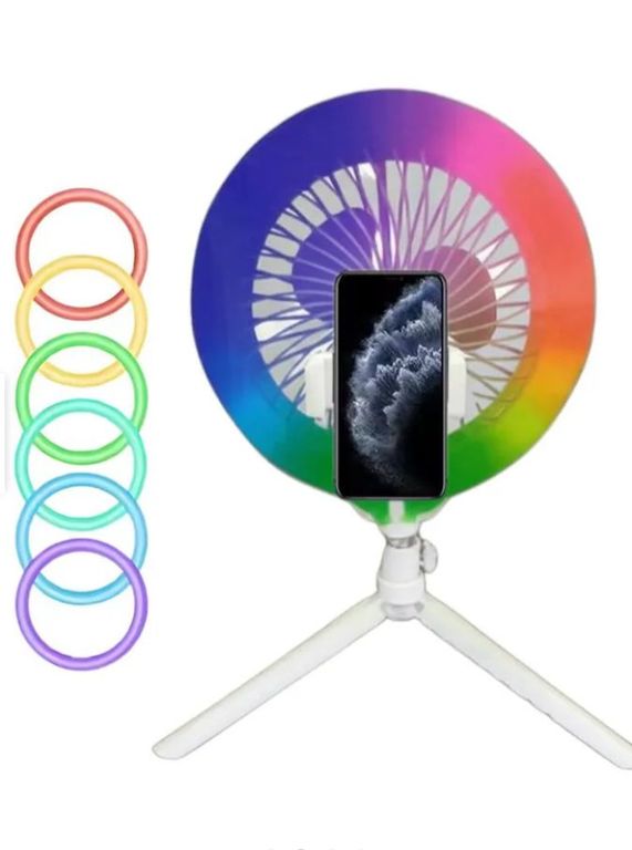 ARO LUZ LED RGB CON VENTILADOR