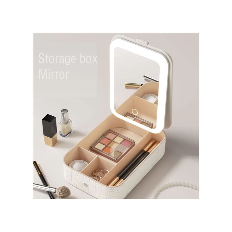 Makeup Box Organizador portátil Espejo y Luz