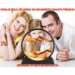 GENERICO - ADORNO TIPO RELOJ ARENA 3D MOVIMIENTO EXTRA PREMIUM AMARILLO