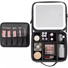 GENERICO - Maletin de Maquillaje con Espejo Led Extraible Negro