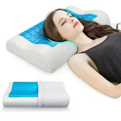 GENERICO - Almohada Ortopedica Cervical Viscoelastica Con Gel y Funda