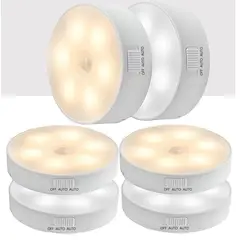 GENERICO - Luces con Sensor de Movimiento Recargable por USB Con Imán 6 PCS