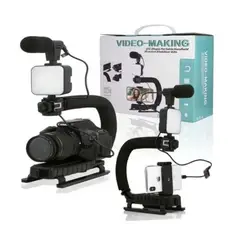 OEM - ESTABILIZADOR PORTATIL PARA CAMARA Y CELULAR CON KIT DE GRABACION