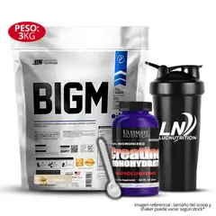 UNIVERSE NUTRITION - Bigm 3 kg Cookie + Creatina Ultimate nutrition 300 gr Shaker Scoop
