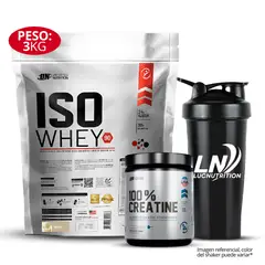 UNIVERSE NUTRITION - Iso Whey 90 3 kg Sabor Vainilla + 100 % Creatina UN 250 gr + Shaker