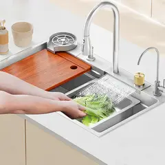FRITECSA - Lavadero Multifuncional Acero Inox. 304 Silver Textura Classic FW11-S2