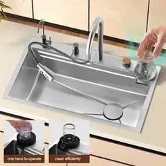 FRITECSA - Lavadero Multifuncional Acero Inox. 304 Silver Textura Classic FW11-S1
