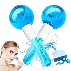 GENERICO - ICE GLOBES ESFERAS DE CRISTAL MASAJEADOR FACIAL - Celeste