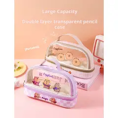 GENERICO - ESTUCHE - CARTUCHERA KAWAII MODELO CAPIBARA COLOR FUCSIA