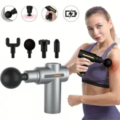 MASSAGE GUNS - LEXT Pistola de Masaje Profunda 6 Velocidades y Cabezal Intercambiable