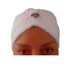 MEDANO - TURBANTE DE BAÑO + TOALLITA DESMAQUILLADORA 100% ALGODÓN - BLANCO