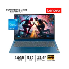 LENOVO - Laptop IdeaPad Slim 3 15IRH8 Core i5 13420H/ 16Gb DDR5 / 512Gb SSD/ 15.6″ FHD - 83EM00G7LM