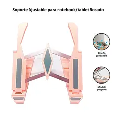 GENERICO - Soporte para Tablet y Laptop Plegable Rosado