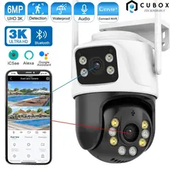 OEM - Camara Ip Wifi Ptz Doble Lente 360 Exterior Sirenas Alarma 6K