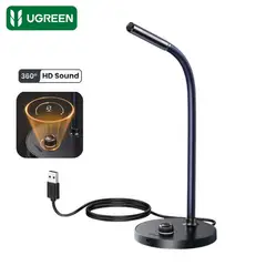 UGREEN - Micrófono USB con Soporte Negro