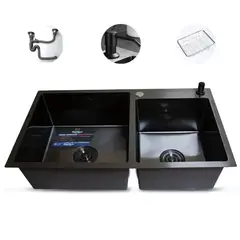 FRATELLI - LAVADERO DE COCINA DOBLE POZA NEGRO INF-8245 ED