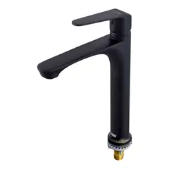 ALFA - Llave Lavatorio Negro Mate Pesado