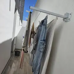 GENERICO - Tendedero Tendal Retráctil Ropa Metálico 4 líneas blanco