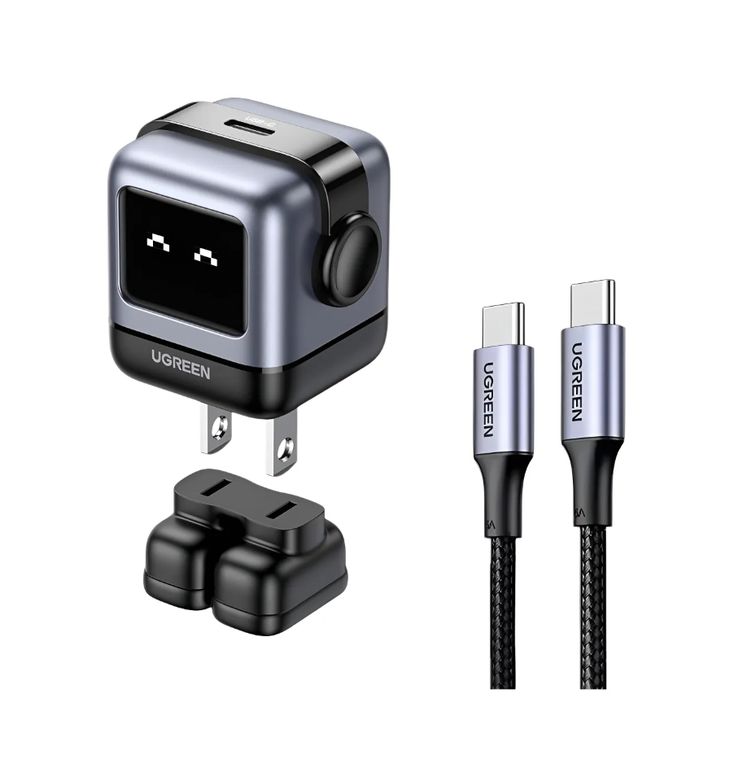 Cargador Robot 30 Watts Tipo-C mas Cable 60watts Carga Rapida