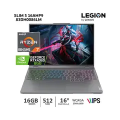 Legion SLIM 5 16AHP9 AMD Ryzen 7-8845HS 5.1GHz, 16"WQXGA IPS/ 16GB DDR5/ 512Gb SSD-83DH0086LM