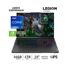 LENOVO - Legion Pro 5 16IRX9 Core i9-14900HX 14va Gen/ 24 núcleos/ RTX4060/ 16GbRam/1Tb SSD-83DF00A6LM