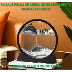 GENERICO - ADORNO TIPO RELOJ ARENA 3D MOVIMIENTO EXTRA PREMIUM NEGRO