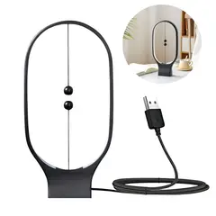 ELMEJORPRECIO - Lámpara Minimalista Ovalada Encendido Magnético Negro