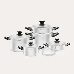 FINEZZA - JUEGO DE OLLAS SABRINA EN ACERO INOXIDABLE 11 PZAS