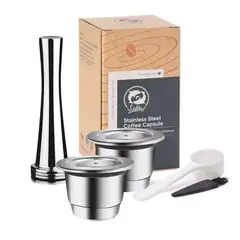 GENERICO - Set Capsulas de café reutilizable para Nespresso de acero inoxidable