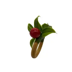 D'MESA - Set 4 Aros servilleteros madera con cherry estilo frutal