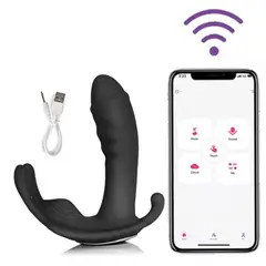 GENERICO - Vibrador con Dildo uso con App en Color Negro