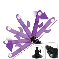 GENERICO - Dildo Vibrador con Parante Giro 180 Grados en Color Morado