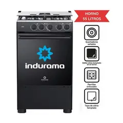 INDURAMA - Cocina de 4 Hornillas Goya Negra