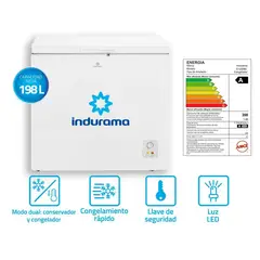 INDURAMA - Congeladora horizontal de 198L CI 220BL