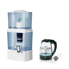 WATERLIFE - Filtro purificador de agua 22L + Hervidor Saludable negro