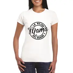 GENERICO - Polo mujer la mejor Mamá - Nathalie Love It - Blanco