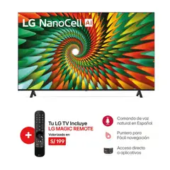 LG - Televisor 75 Pulgadas Nanocell Smart Tv WebOS 75NANO77SRA (Nuevo)