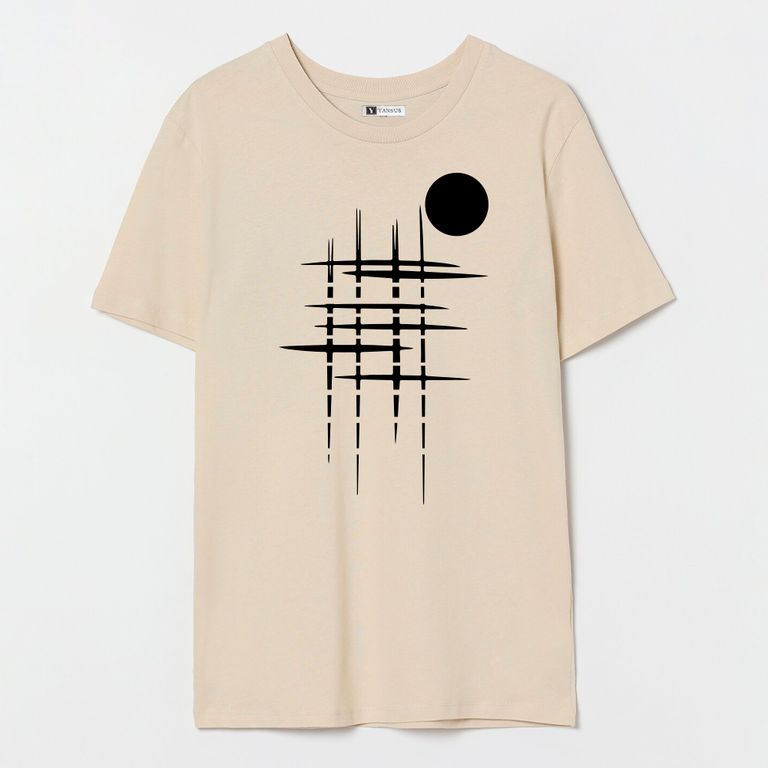 Polo Hombre Beige Estampado