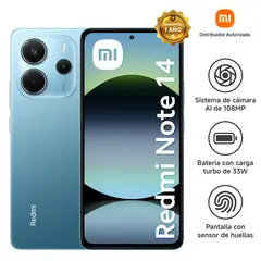 XIAOMI - REDMI NOTE 14 4G 6GB+128GB AZUL ENTREGA INMEDIATA