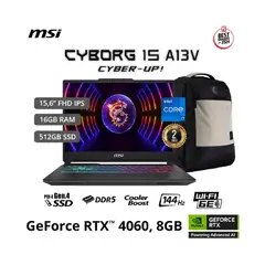 Cyborg 15 A13VFK 15.6'', Intel i7-13620H, 16GB DDR5, 512GB SSD, RTX 4060 8GB, Windows 11 Español