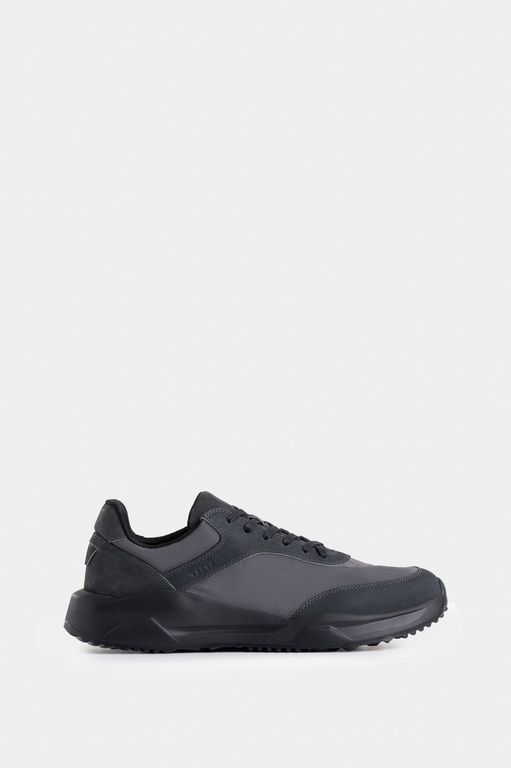 Vélez Zapatillas Monett Cuero Hombre Envejecido Gris