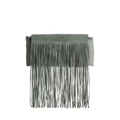 VELEZ - Vélez Morral Cerezo De Cuero Gamuza Mujer Flecos Agua Marina