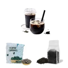 GENERICO - Pack Bubble Tea 2u Te Negro y Perlas de Tapioca Negro