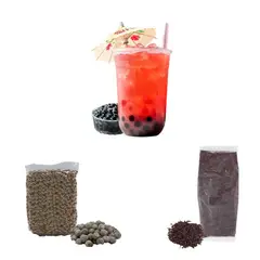 GENERICO - Pack Bubble Tea 2u Te Rojo y Perlas de Tapioca Negro