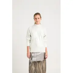 VELEZ - Vélez Sweater Rock En Tejido Mujer Metalizado Crema