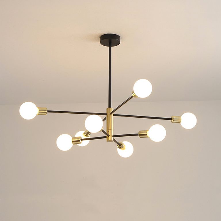 Araña de techo de lujo para sala de estar nórdica Oro Y Negro