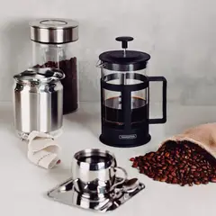 TRAMONTINA - Cafetera Francesa en Vidrio y Polipropileno Negro 1 L