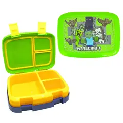 MINECRAFT - LONCHERA TIPO BENTO 3 DIVISIONES ANTIDERRAME STOR