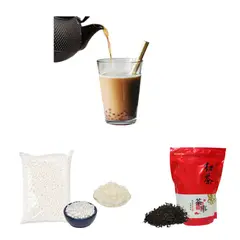 GENERICO - Pack Bubble Tea 2u Te Negro y Perlas de Tapioca Blanca